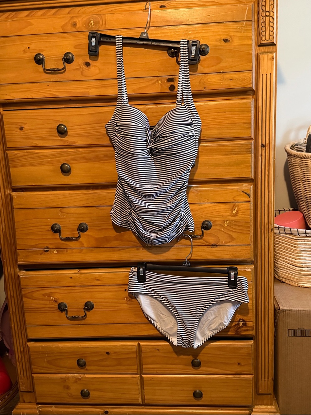 Bond-eye Australia size 6 Blue & White Striped Two-Piece Swimsuit - Picture 3 of 4